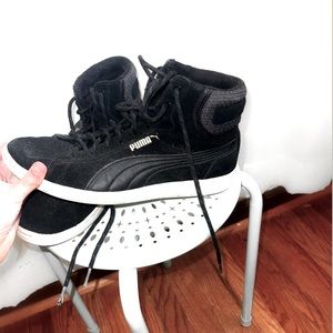 Black with gold detail high tops